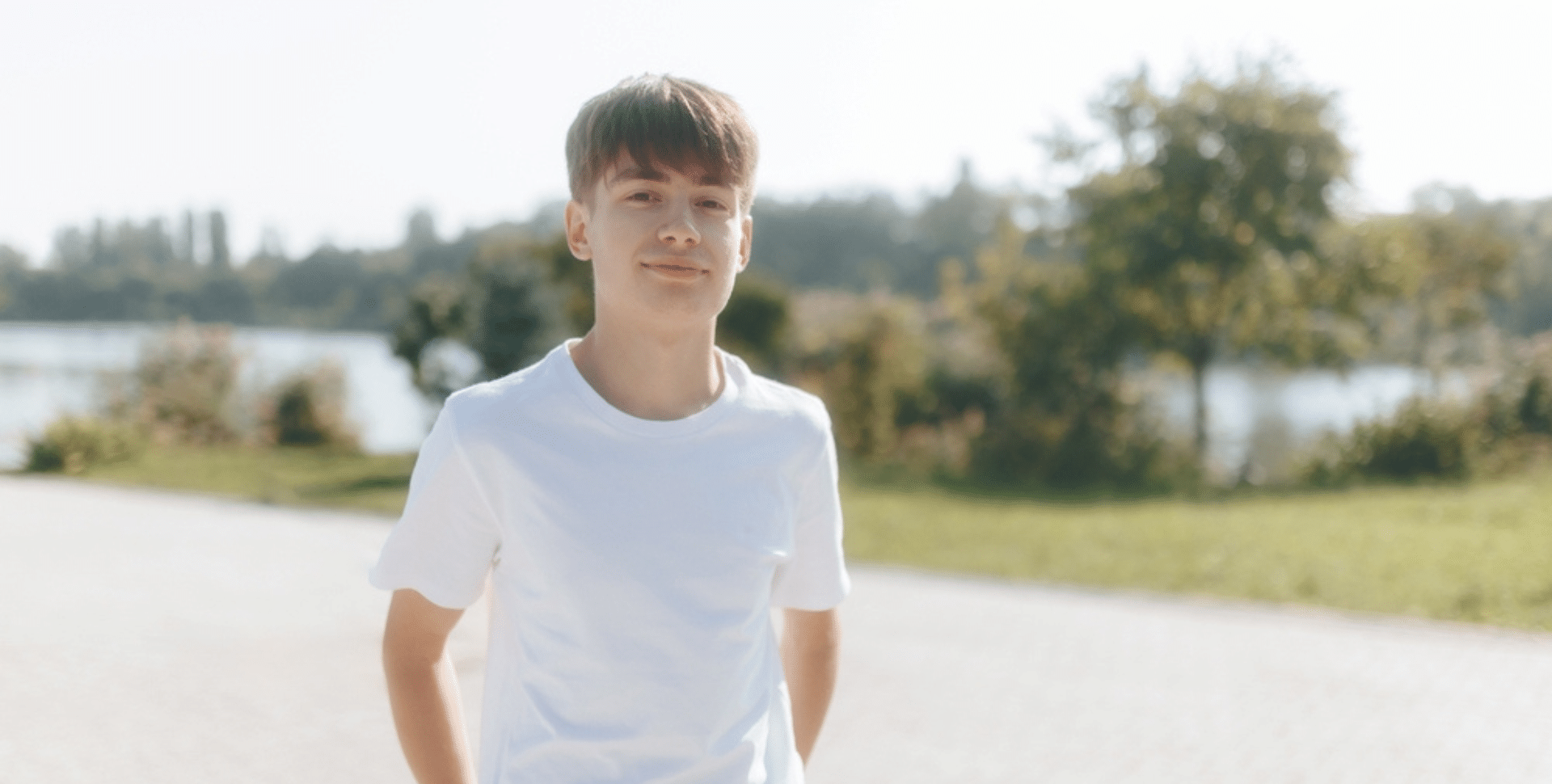 Xavier smiling at the camera